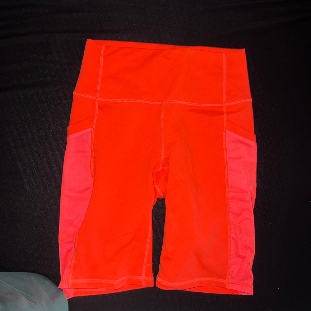Fabletics XS bike shorts neon orange